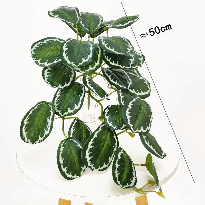 50-100CM Artificial Vine Green Tropical Fake Plants Rattan Autumn Hanging Winding Rattan Garden Balcony Home Decor Accessories