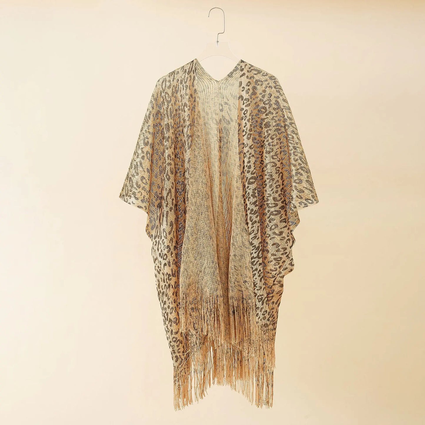 Women's Tops Leopard Loose Tassels Coverups Beach Swim Bikini Kimono Cardigan Bathing Suit Cover Ups Blouse Swimwear Resort Wear