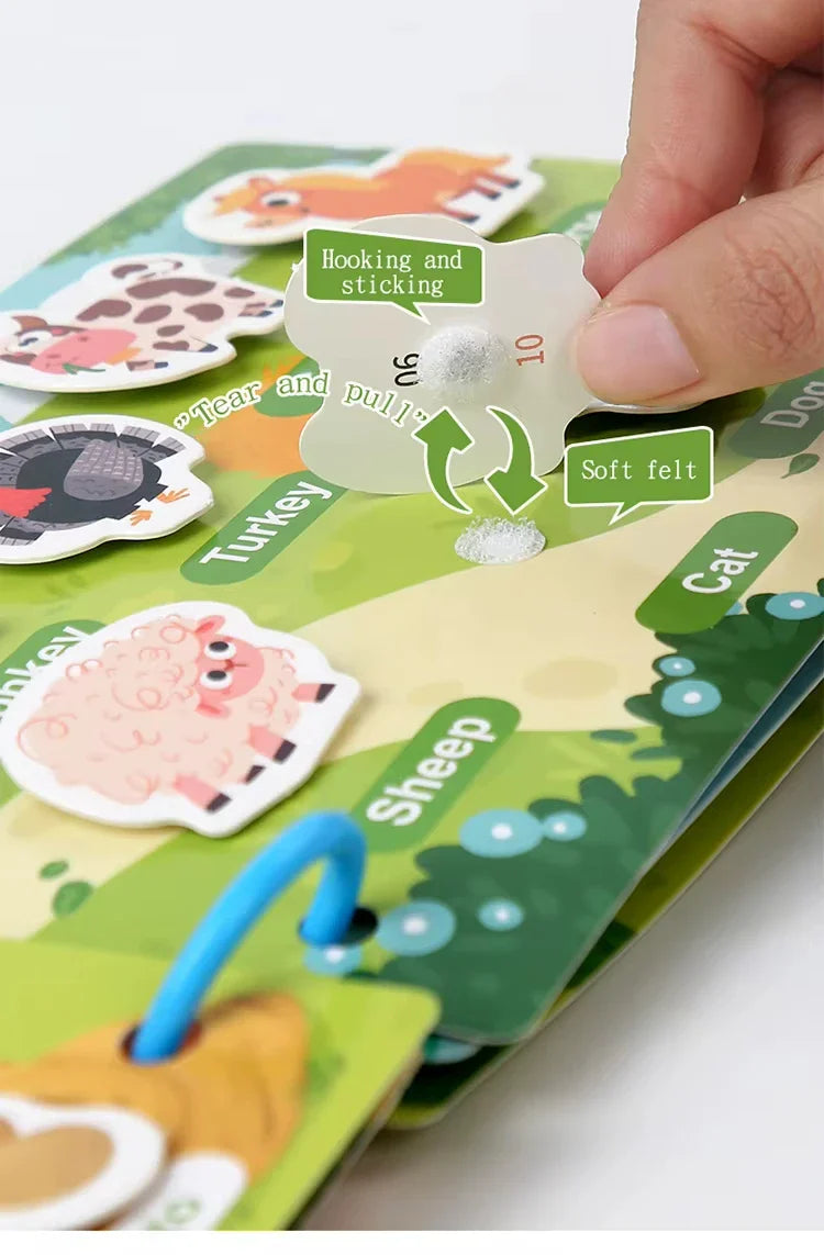 Montessori Baby Busy book My First Quiet Book Paste Early Learning Education Children Toy Matching Puzzles Game For Baby Gift