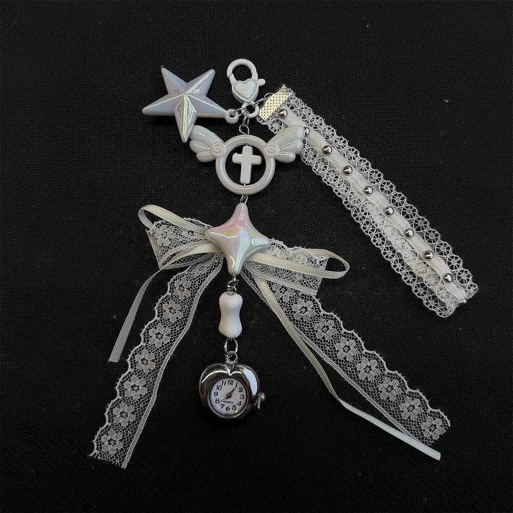 Original Hollow Heart Pocket Watch Chain Keychain Design Steampunk Clock Vintage Necklace Pendant Jewelry Watch Men Women Gift