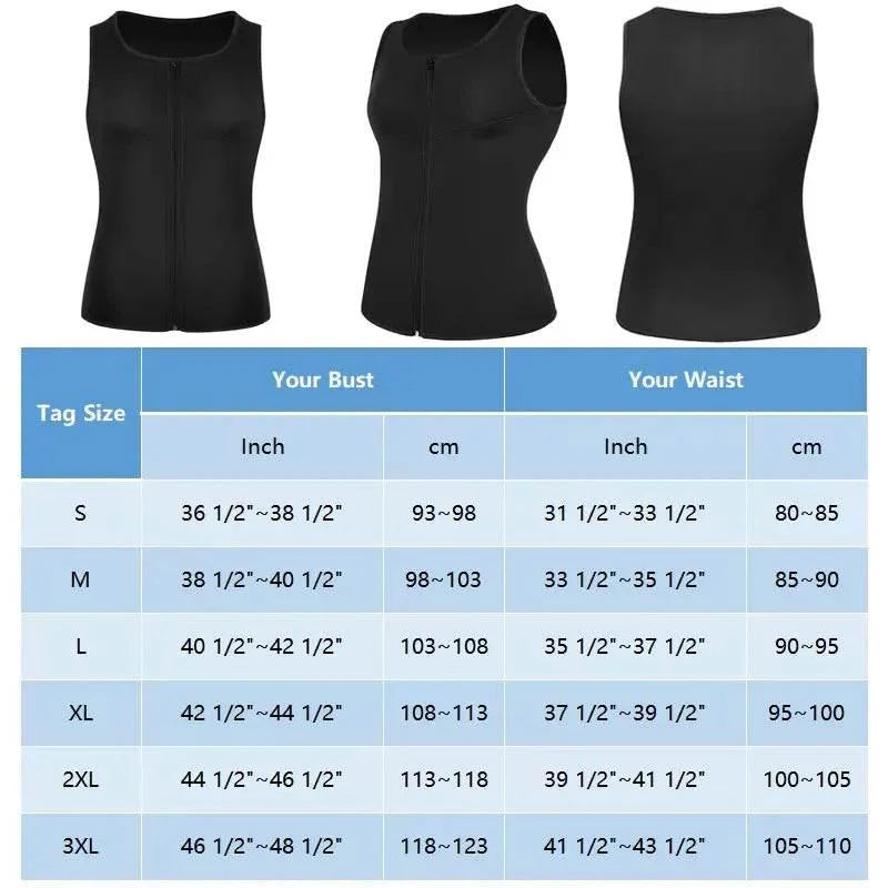 Men Body Shaper Zip Sauna Tank Top Workout Vest for Weight Loss