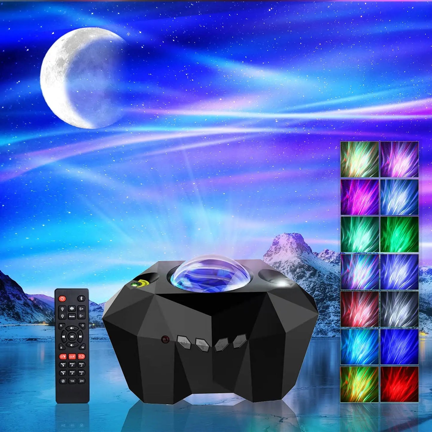 Led Aurora Borealis Projector Moon Galaxy Night Lights Bluetooth Music Star Nebula Projection Atmosphere Lamp Bedroom Decoration