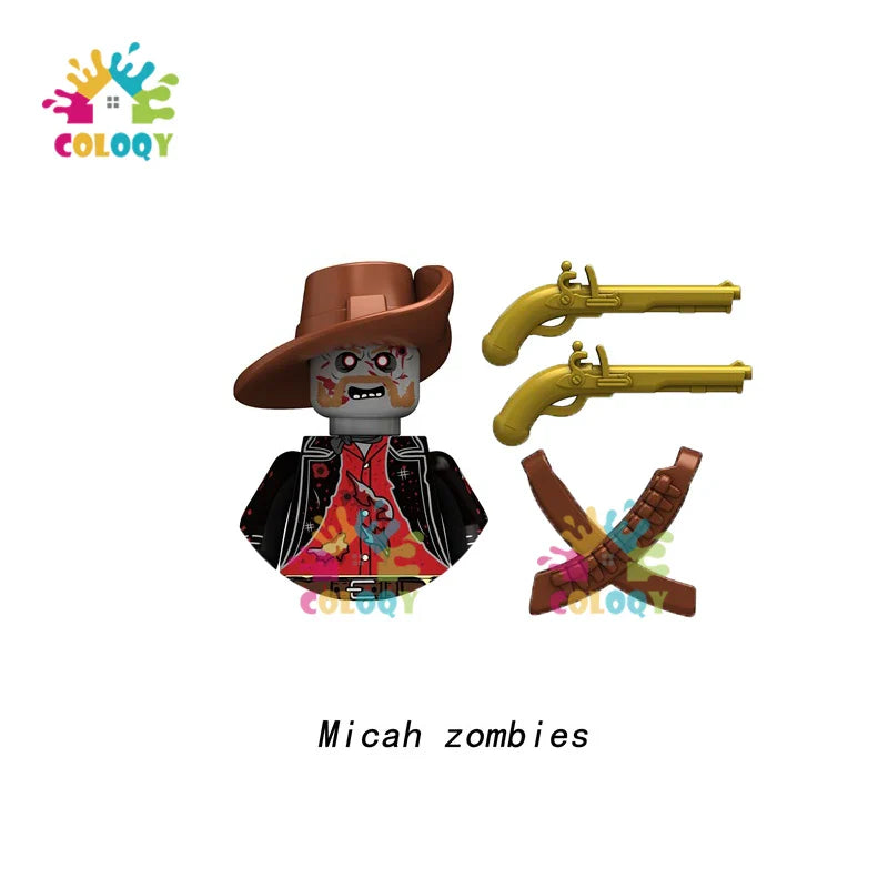 Kids Toys Zombies Building Blocks Line Infantry Soldiers Mini Action Figures Toys For Halloween Gifts For Boys
