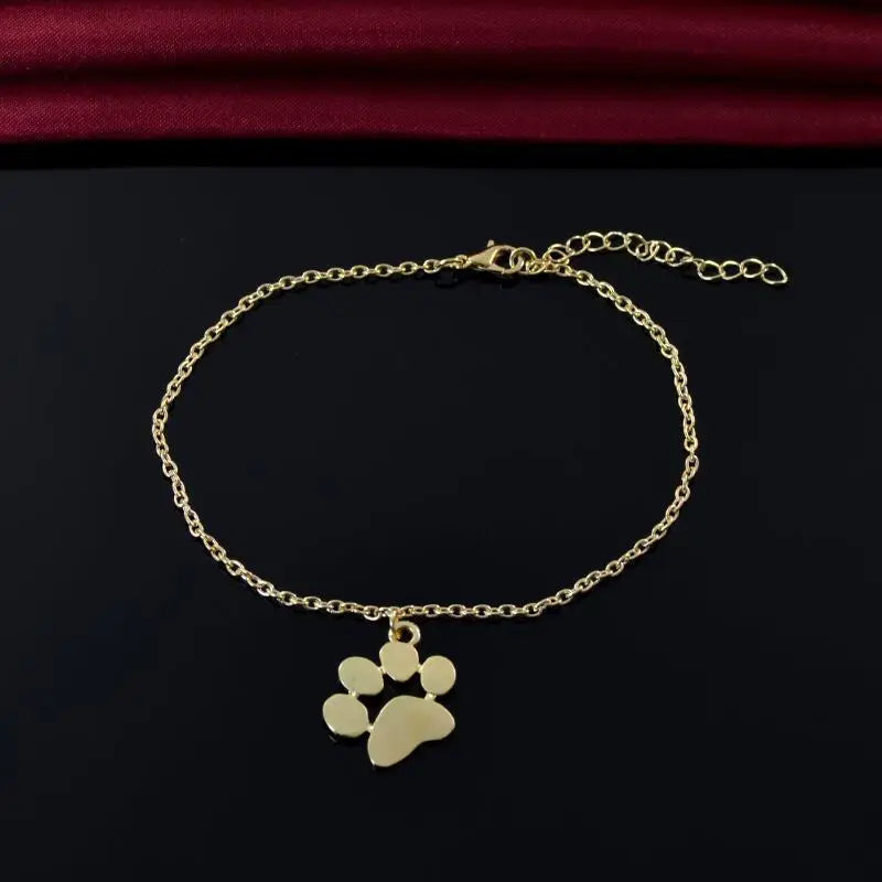Cute dog palm pendant bracelet dog paw gold and silver men's and women's bracelet wholesale gift jewelry rope adjustable