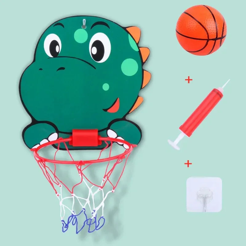 Kids Basketball Hoop Kit Cartoon Creative Animals Basketball Stand Outdoor Indoor Game Sport Play Toys Children Kids Basketball
