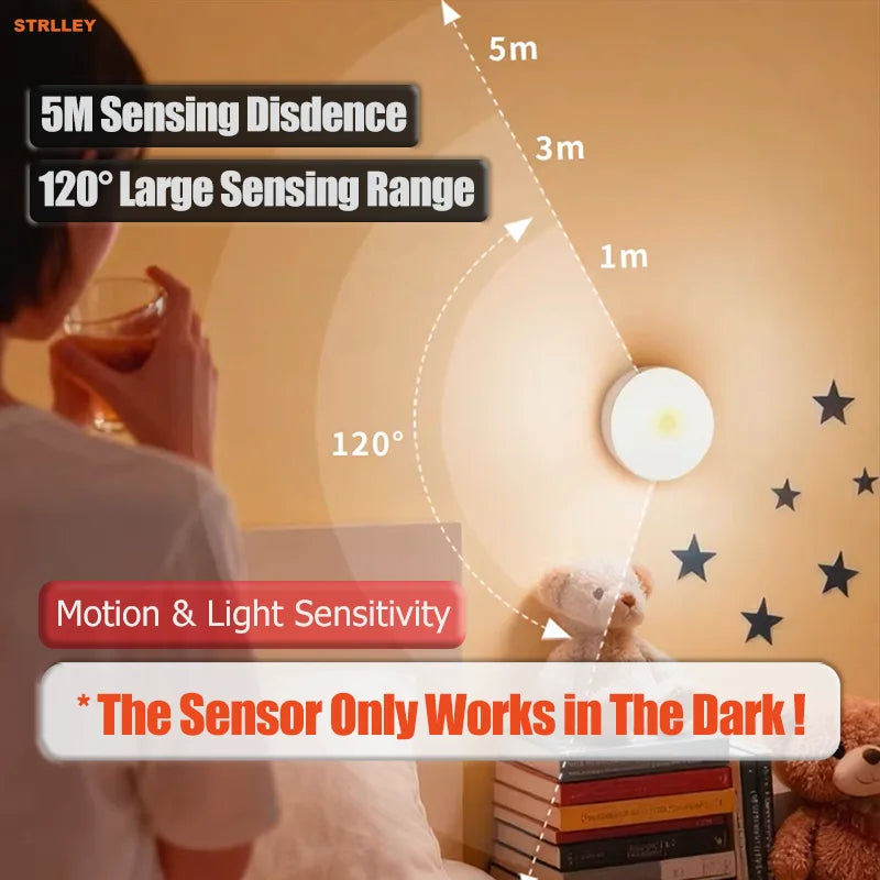 Motion Sensor Light Rechargeable Sensing In Dark Light Sensitivity USB LED Night Light Portable Wireless Magnetic Cabinet Lamp