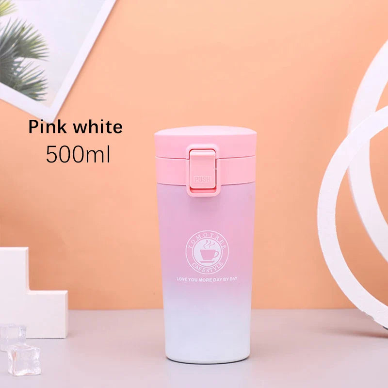 500ml water bottle Thermos Coffee Mug Double Wall Stainless Steel Tumbler Vacuum Flask Bottle Thermo  Travel Free Shipping
