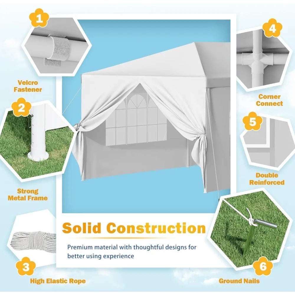 Party Tent 10'x30' Outdoor Wedding Canopy Tents with Removable Sidewalls Heavy Duty Event Booths Waterproof Gazebo Shelter