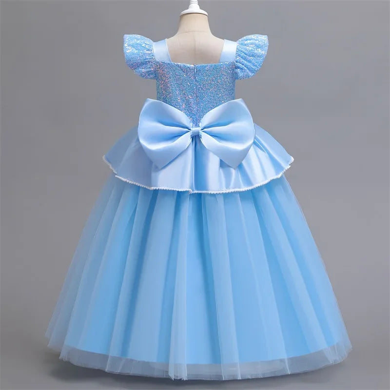 Cinderella Belle Costume for Girls Halloween Disguise Cosplay Rapunzel Princess Dress Baby Christmas Birthday Party Kids Clothes