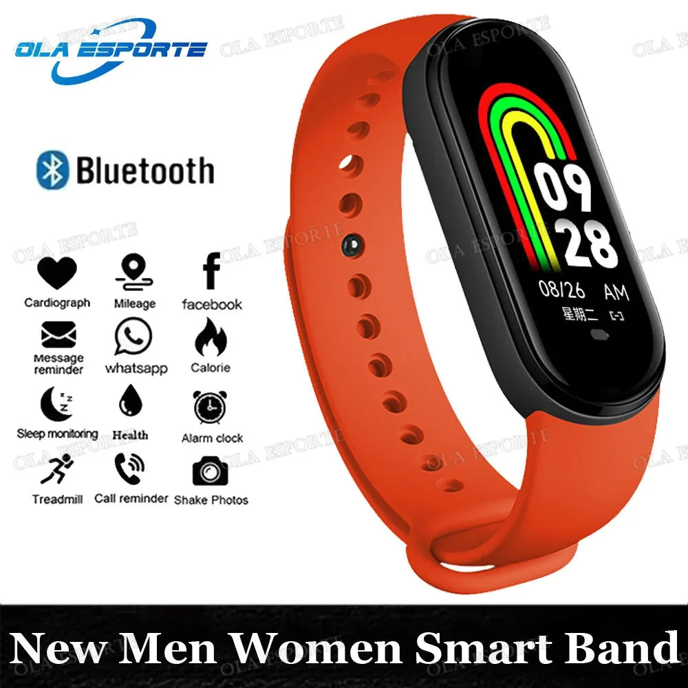 M7 Smart Band Watch Men Women Silicone Heart Rate Smart Band Varied Dial Fitness Tracker Fitness Sport Bracelet For Android HW12