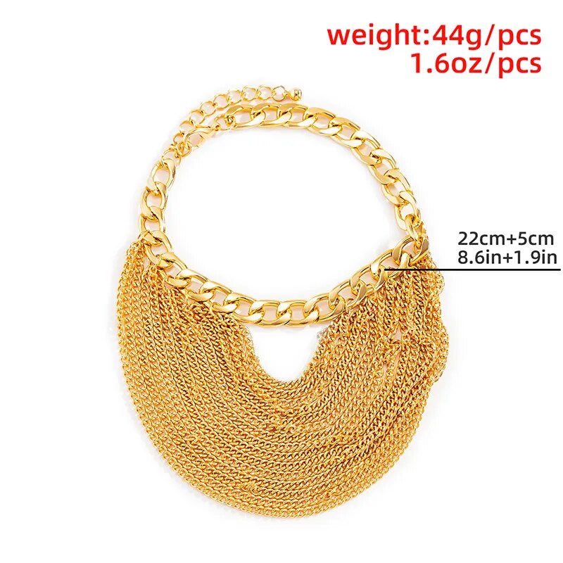 New 1 PC Multilayer Link Chain Tassel Anklets for Women Bracelet on the Leg Decoration on Foot Sandals Beach Accessories