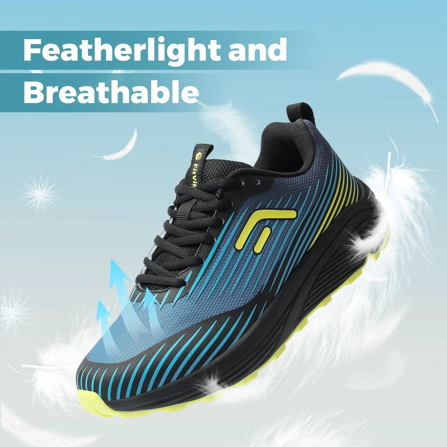 Fitville Trail Sports Shoes Breathable Wide Running Shoes For Men Sneakers Soft Cushioning Jogging Shoes for Relif Foot Pain