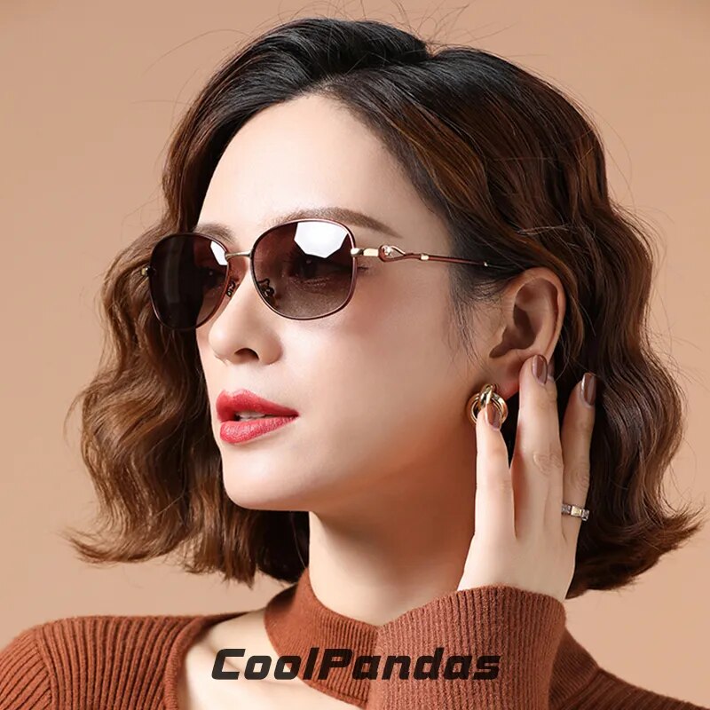 CoolPandas 2022 New Style Women's Sunglasses Gradient Polarized Lens Luxury Design Ladies Elegant UV400 Lunette De Soleil Femme