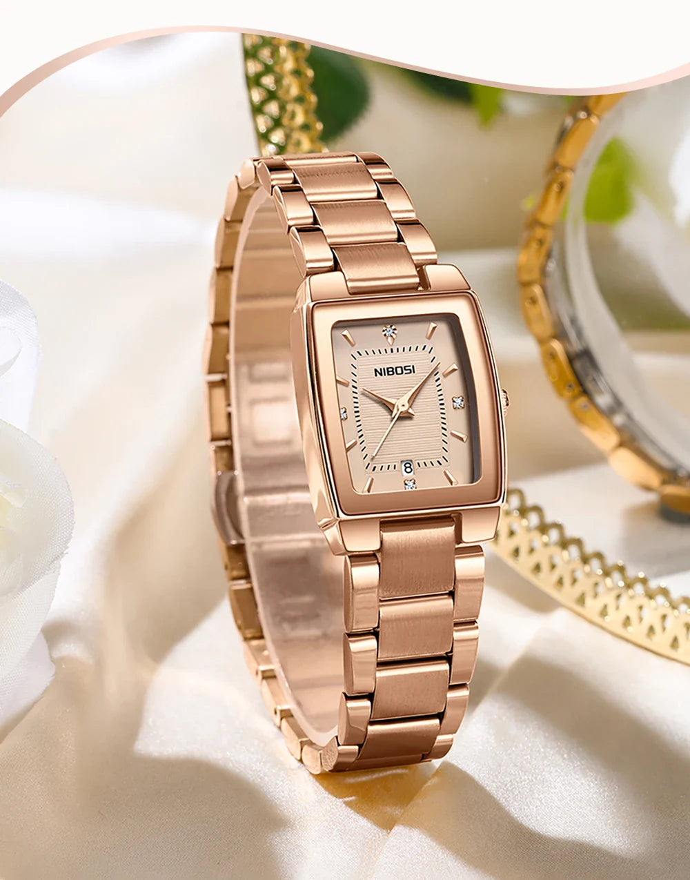NIBOSI Luxury Ladies Watch Stainless Steel Waterproof Quartz Watch for Woman High Quality Female Clock Elegant Women's Watches