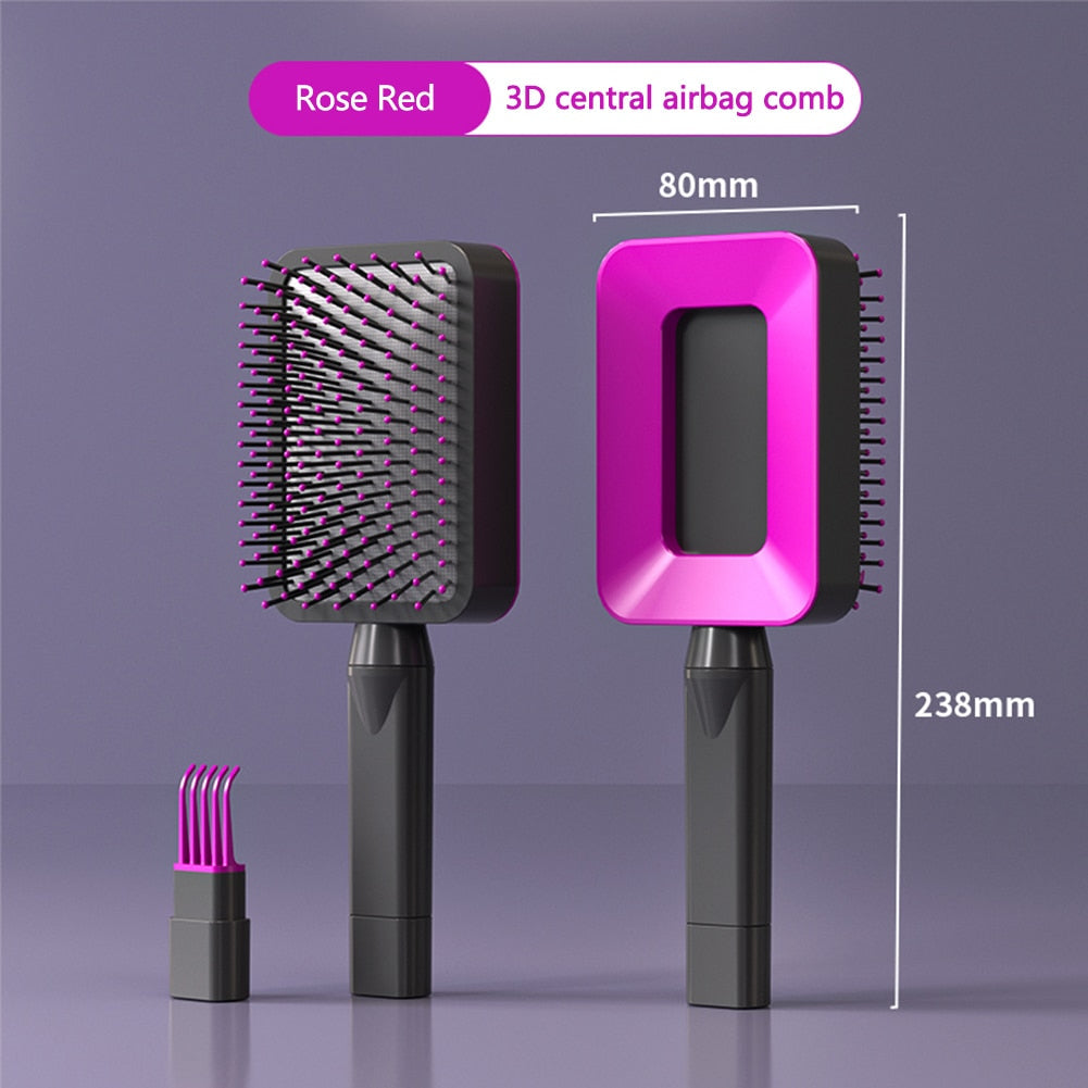Self Cleaning Brush Set For Women Hair One-key Cleaning Comb
