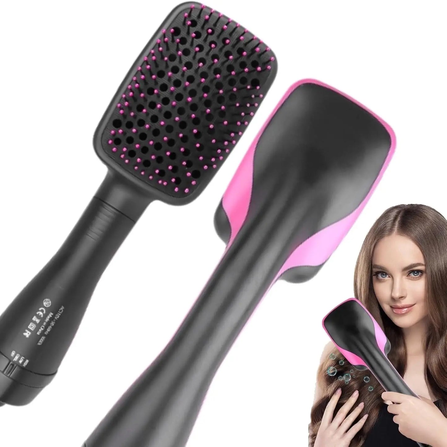 2 in 1 hot air comb, with high-speed ion airflow, use air to straighten, no thermal damage, smart temperature for medium and lon