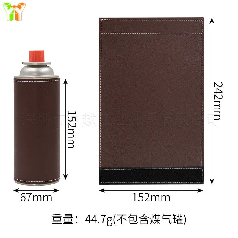 2 Outdoor Camping Camping Long Air Tank Protective Cover Insulated Cover Leather Stitched Portable Air Tank Cover