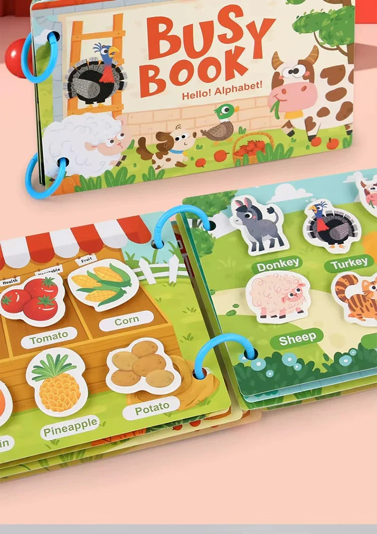 Montessori Baby Busy book My First Quiet Book Paste Early Learning Education Children Toy Matching Puzzles Game For Baby Gift