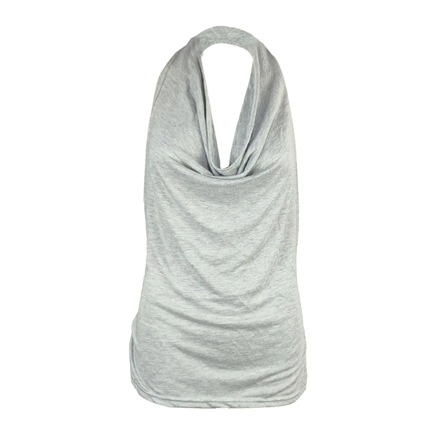 Vintage Tank Top Women Clothes Summer Backless Halter Vest Sexy Drape Cowl V Neck Women's Sleeveless Beachwear Solid Shirt Blusa