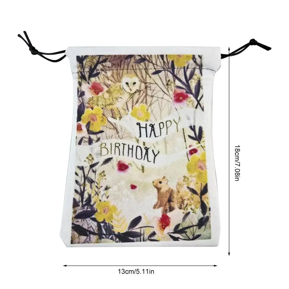 Printed Velvet Tarot Carods Storage Bag Oracle Card Witch Divination Accessories Board Games Mini Drawstring Package
