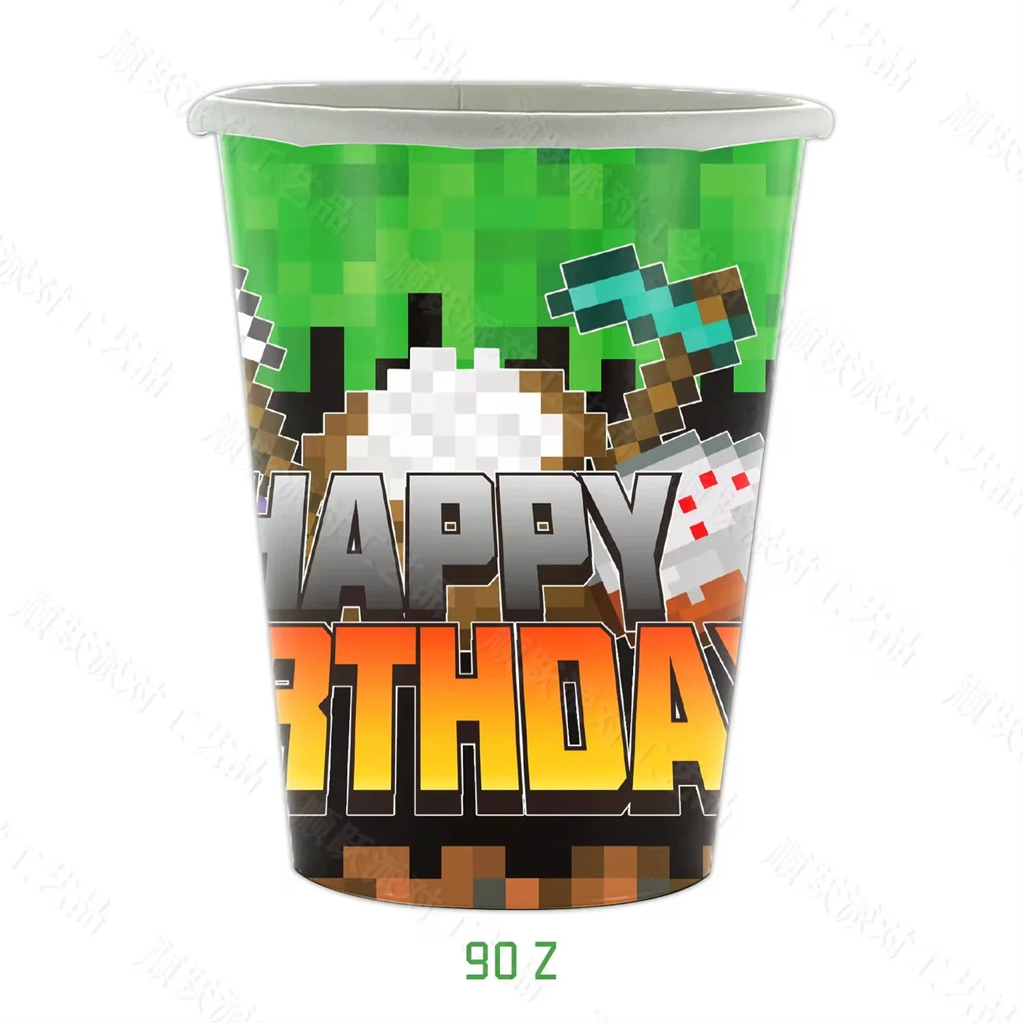 Miner Crafting Pixel Video Game Party Decor Disposable Tableware Cup Plate Tablecloth Balloon Baby Shower Kid Boy Party Supplies