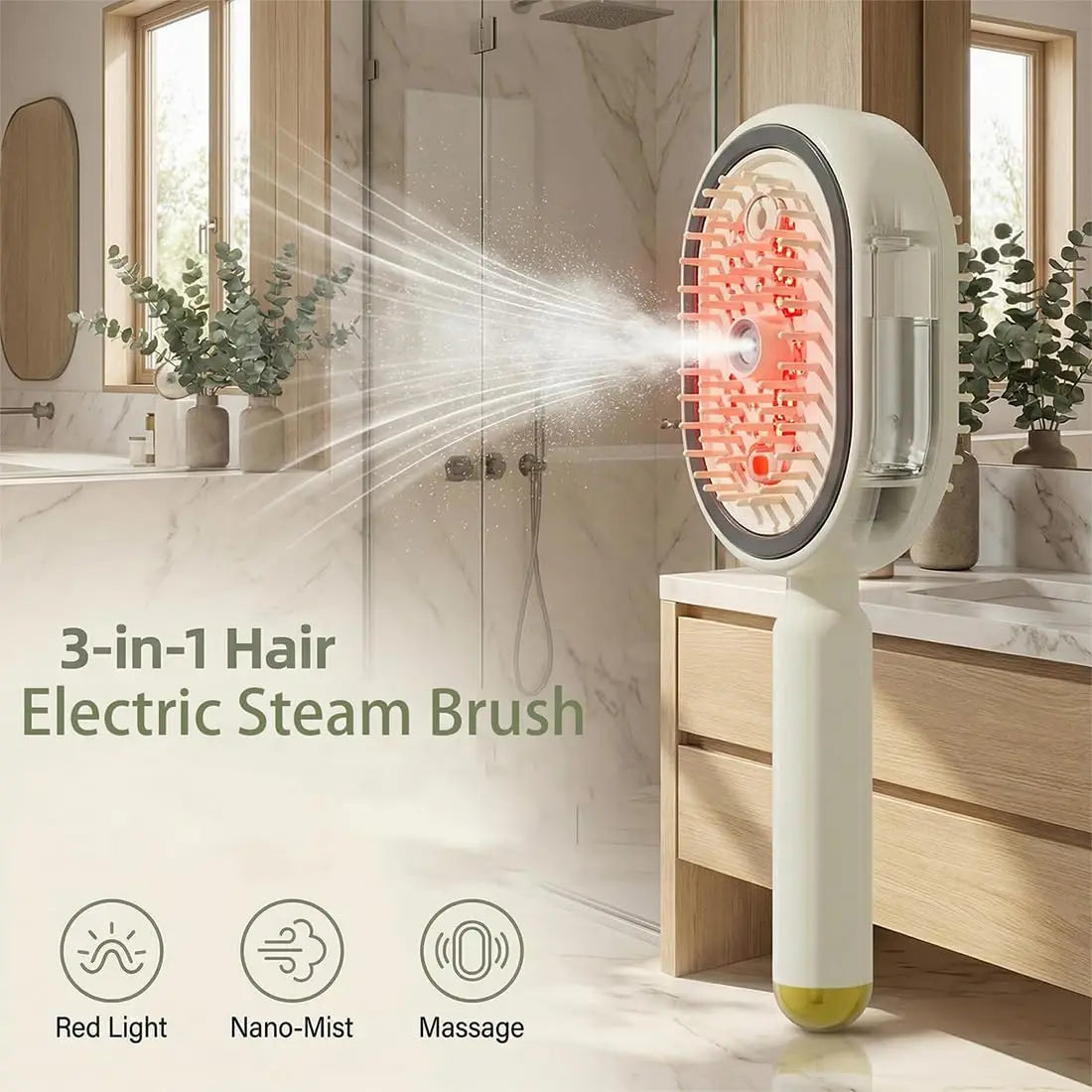 Hot Electric Steam Comb With Spray Massage Function Reduces Frizz Prevents Static Electricity Hair Styling Tool 2026