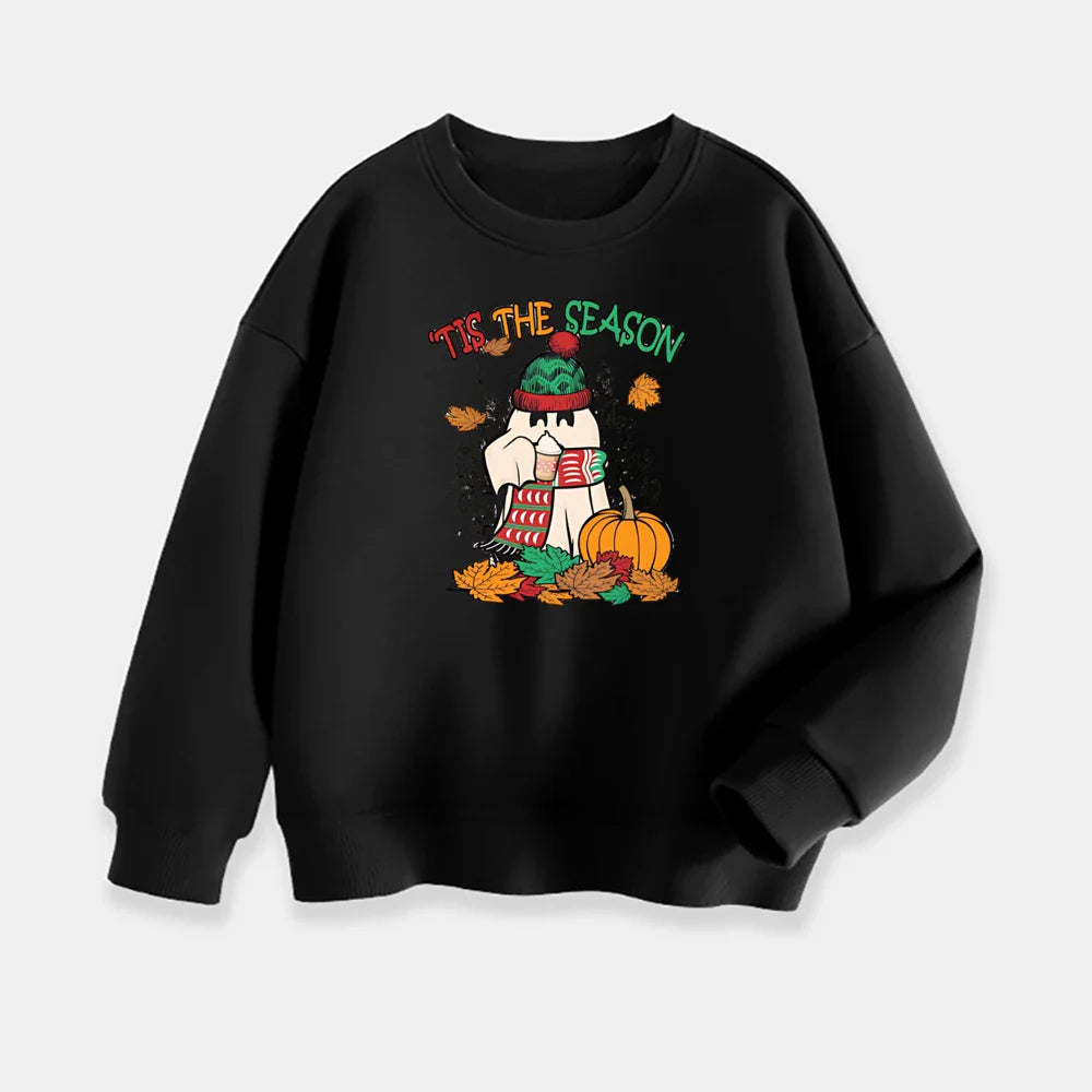 Kids Ghost Halloween Sweatshirt Toddler Cute Halloween Sweater Tee Vintage Ghost Crewnewck Fall Hoody Autumn Clothes