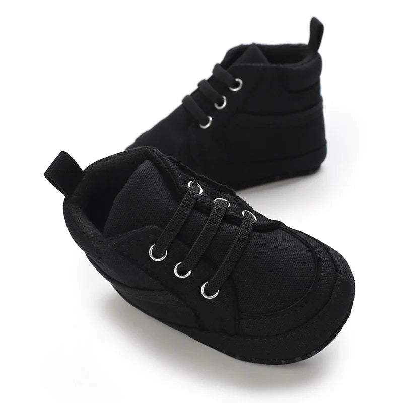 Baby Learning Walk Shoes, Striped PU Sports Shoes for Infants 0-18M, Soft Sole Lightweight Casual Footwear