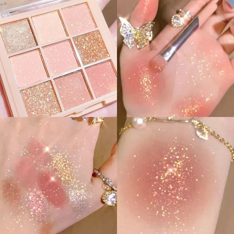 NEW Nine-color Eyeshadow Palette Earth Color Pearly Matte Milk Tea Eye Shadow Broken Gold Plate Waterproof Powder Matte Cosmetic