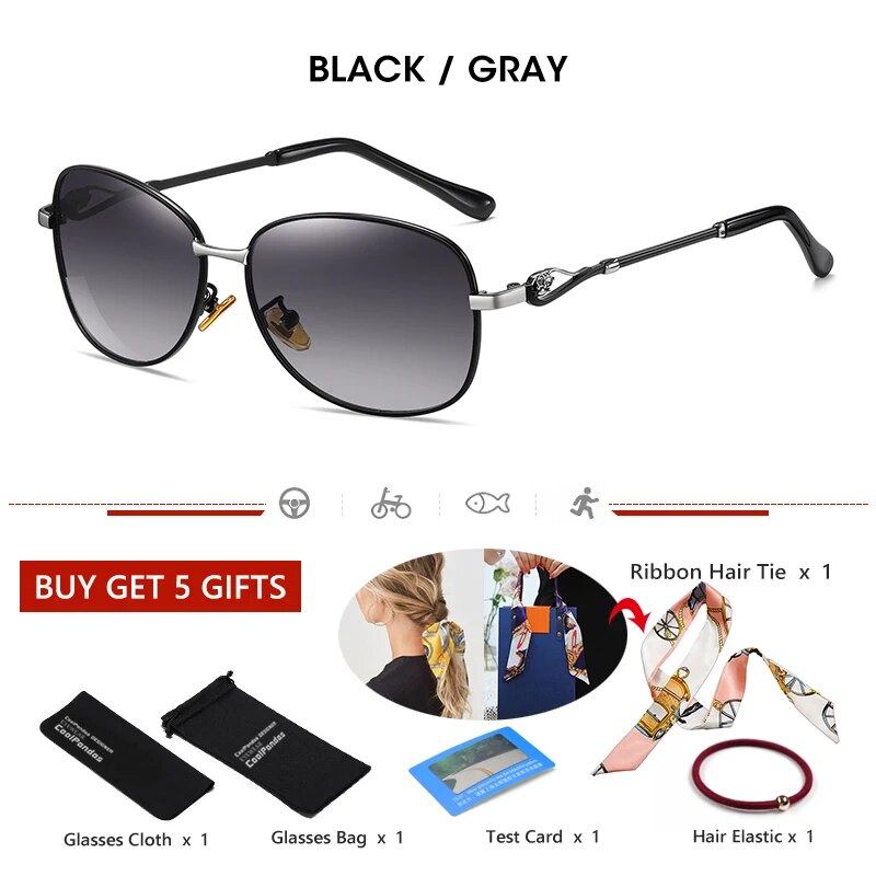 CoolPandas 2022 New Style Women's Sunglasses Gradient Polarized Lens Luxury Design Ladies Elegant UV400 Lunette De Soleil Femme