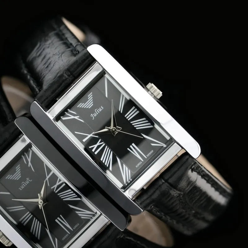 Classic Women's Men Watch Japan Quartz Hour Fine Fashion Bracelet Luxury Brand Leather Clock Girl's Birthday Gift Julius No Box
