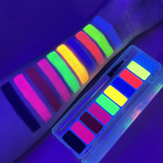 10 Colors Glow Fluorescent Neon Oil Face Body Art Paint UV Glow Oil Painting Halloween Party Fancy Dress Beauty Makeup Cosmetics