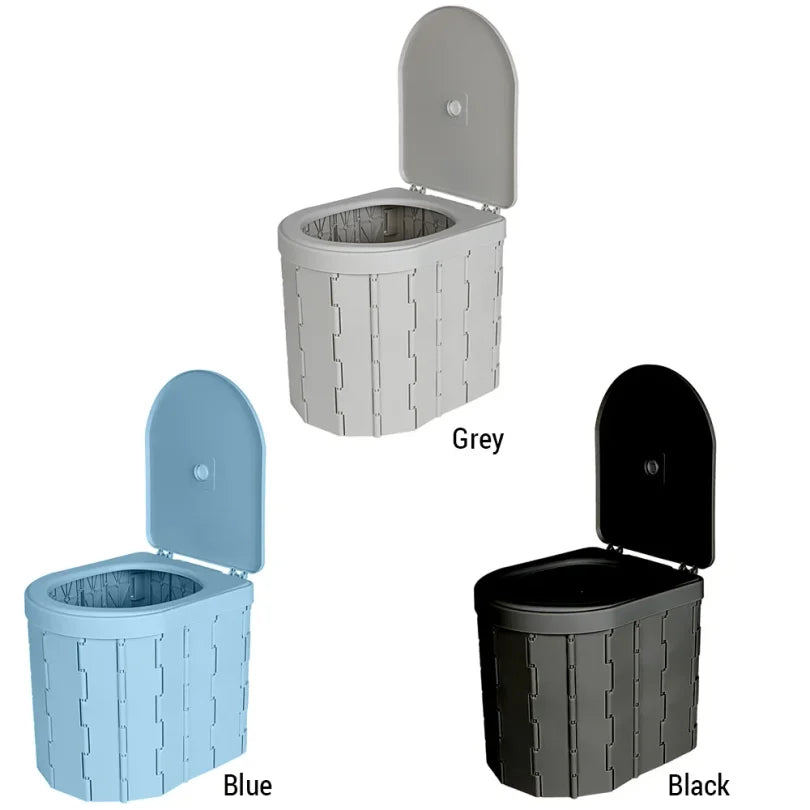 Portable Toilet for Camping Convenient Car-mounted Folding Toilet for Travel Adult Kids and Elderly Potty Odor-proof Non-slip