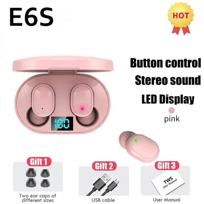 E6STWS Bluetooth headphones are wireless Bluetooth music headphones and noise-cancelling headphones suitable for Android and ios