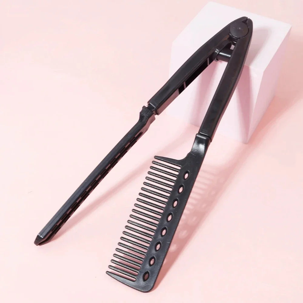 Straight hair brush, V-shaped straightener, straighten hair, suitable for hair salons, special for real hair wigs