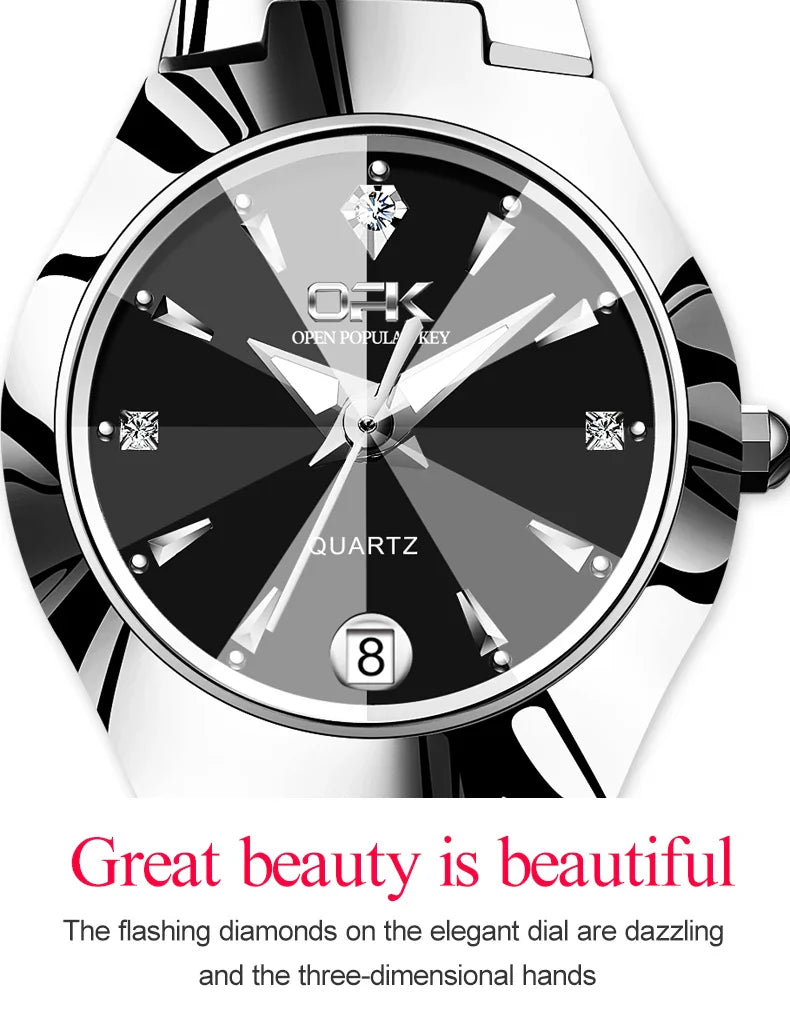 OPK 8105 Women's Watches Luxury  Original Wristwatch for Girl Waterproof Luminous Ladies Watch Fashionable Zircon Scale Date