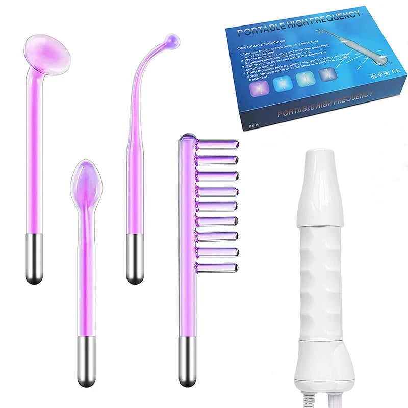 High Frequency Facial Machine Skin Therapy Electrode Wand Neon Electrotherapy Glass Tube Acne Spot Remover Face Skin Care Device