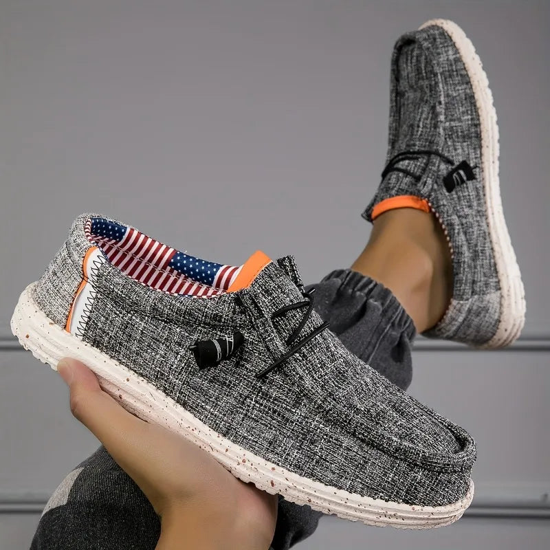 Men Shoes Canvas Loafers, Comfortable Breathable Men Casual Shoes, Driving Shoes Flat Walking Shoes.