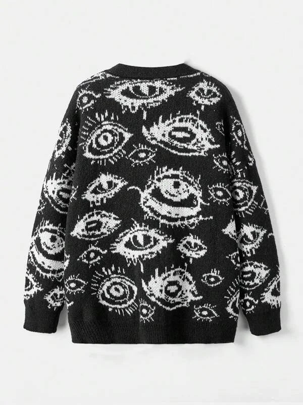 Traf Women's sweater jacquard y2k new  pullovers Knit wear  Winter clothes women  tops vintage Female clothing long sleeve top 