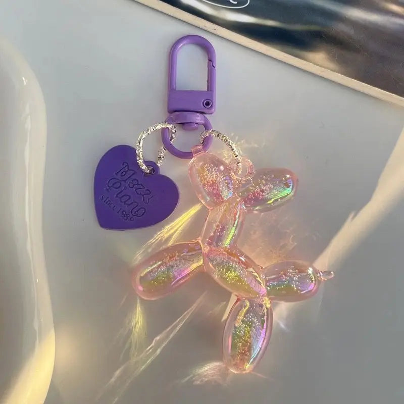 Jelly Cute Jelly Balloon Dog Keychain Pendant Cartoon Dog Chain Keychain - Lovely accessory jewelry gift for unisex keys