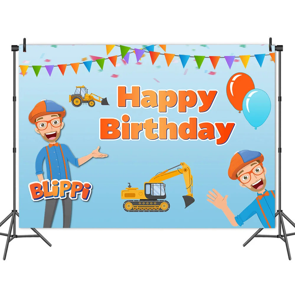 Bli-Ppi-Toy Theme Party Supplies Disposable Set Background Balloon Banner