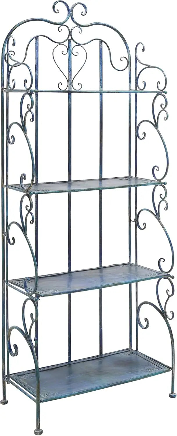 Outdoor Plant Stand,  4-Tier Metal Plant Stand Baker’s Rack, Decorative Patio Garden Storage