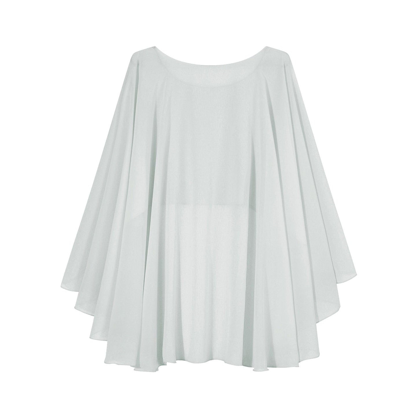Women Chiffon Solid Pullover Capes Shawl Hi-low Hem Thin Soft Shrug Ponchos for Wedding Bridal Bridesmaid Evening Party Dress