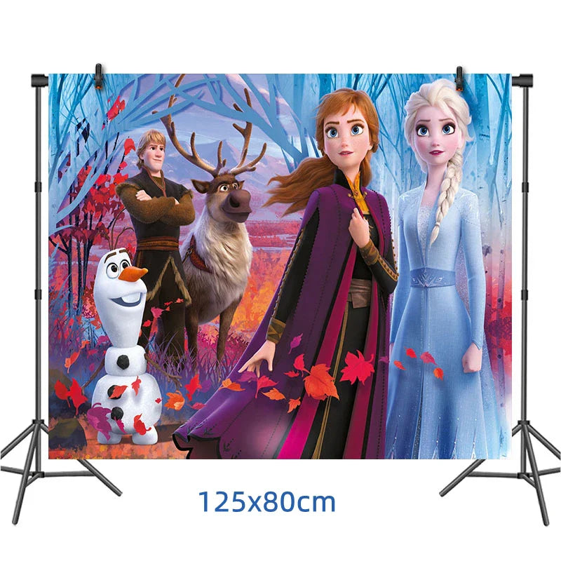 Frozen Anna Elsa Princess Birthday Party Decorations Balloon Disposable Tableware Party Supplies