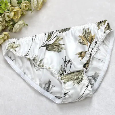 Lingerie Mid Rise 100% Natural Silk Briefs Mulberry Silk Panties Women's Underwear