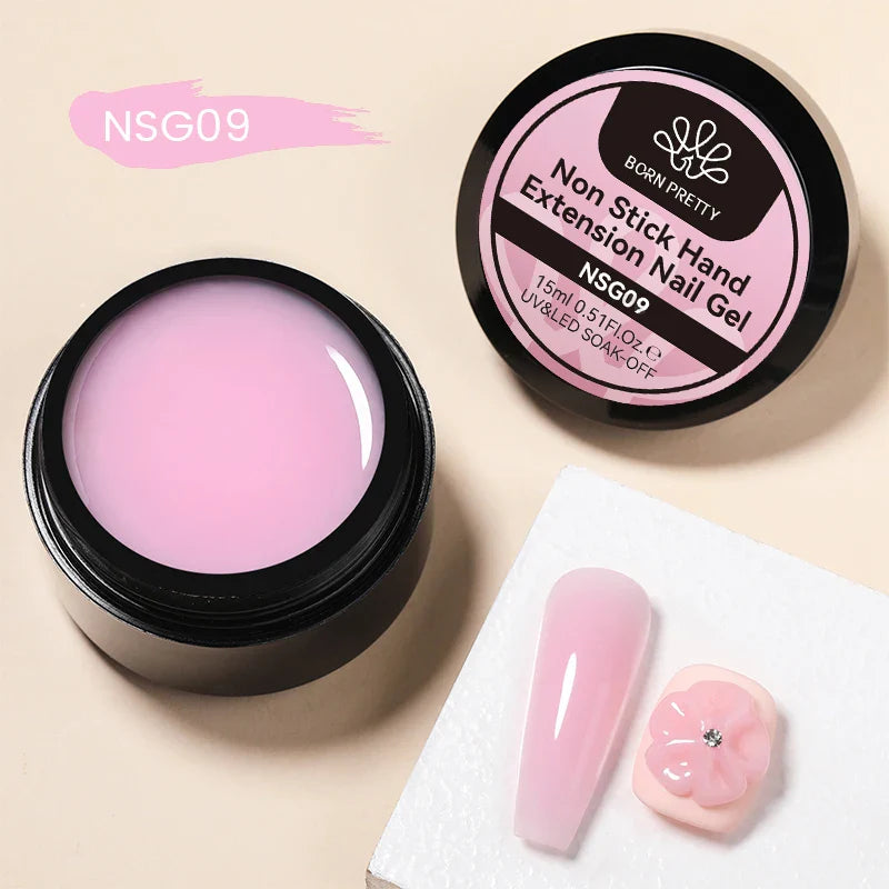 BORN PRETTY Non Stick Hand Solid Extension Nail Gel Polish Clear Pink Nude Aurora Luminous 3D Modeling Carving Nail  Gel