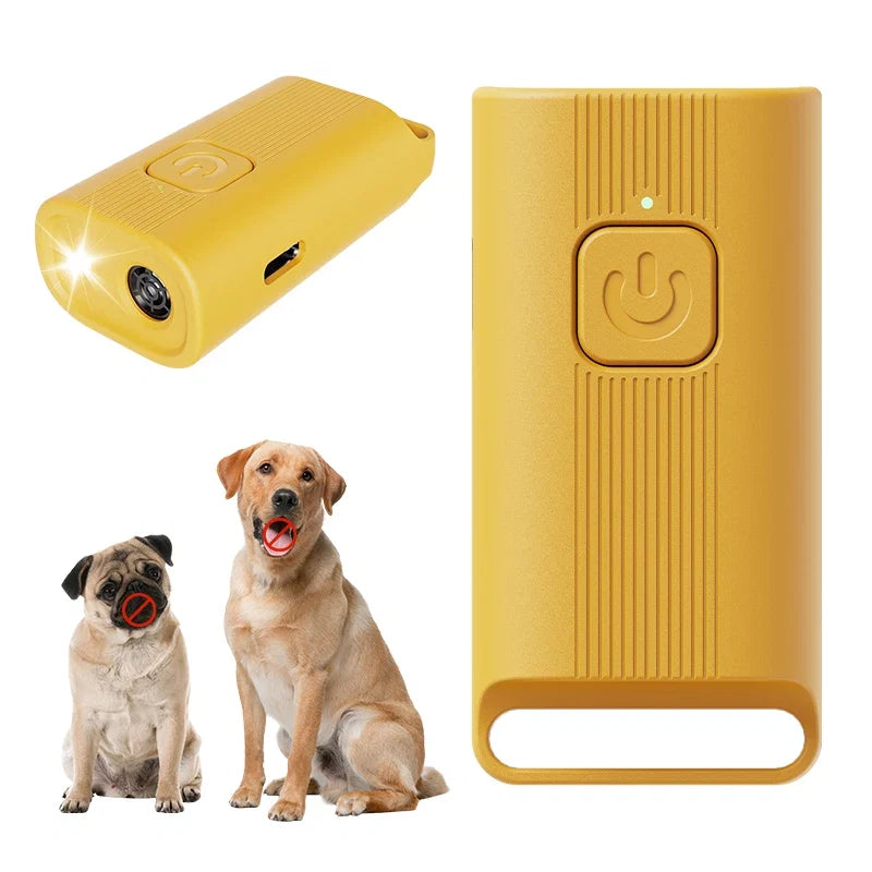 Portable, Rechargeable Dog Training Anti-Barking Device with LED Light (Non-Shock Warning Device)