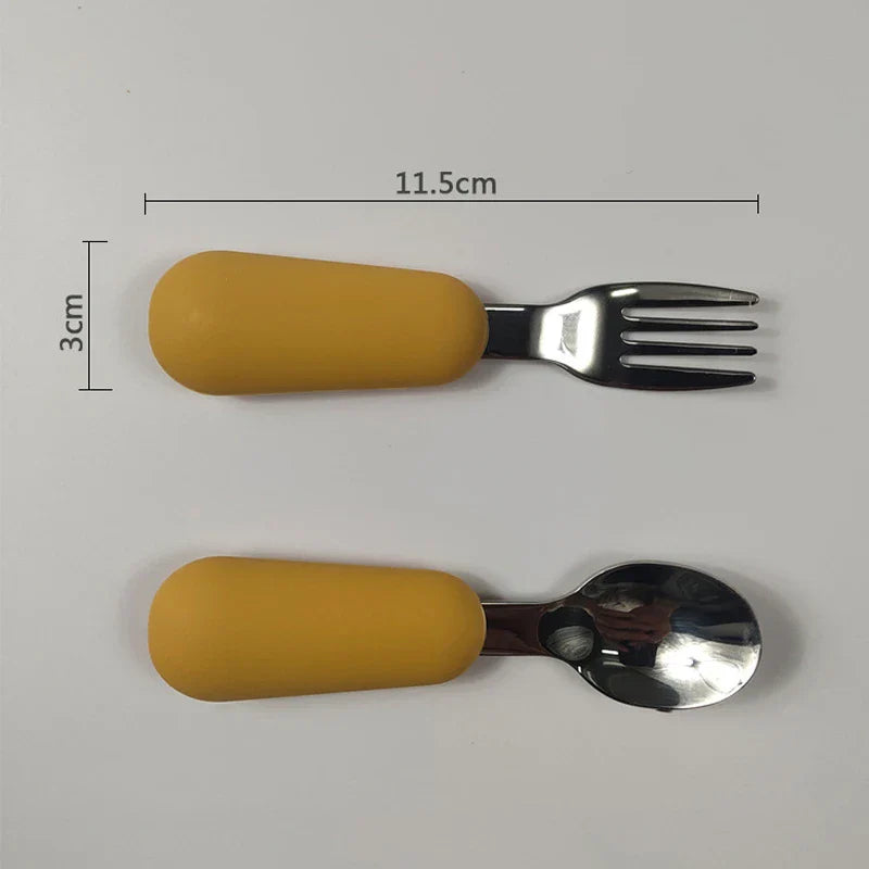 EtherealBe Stainless Steel Baby Utensils Set - Colorful & Safe