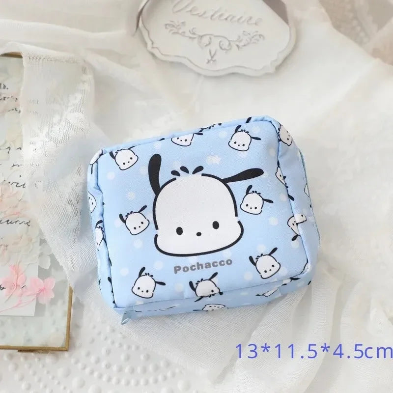 Sanrio Kuromi Storage Bag Cartoon Anime Figures Pochacco Cinnamoroll Purse Q Figural Cute Toy Bag Girls Birthday Christmas Gifts
