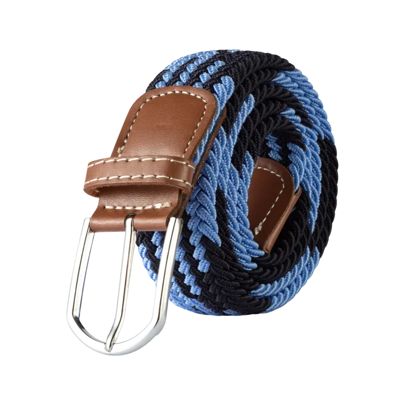 Black Female Casual Knitted Pin Buckle Men Belt Woven Canvas Elastic Expandable Braided Stretch Belts for Women Jeans Belts Belt